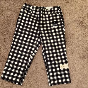 St. John's Bay - Women's Black and White Checkered Capri Pants (NWT)